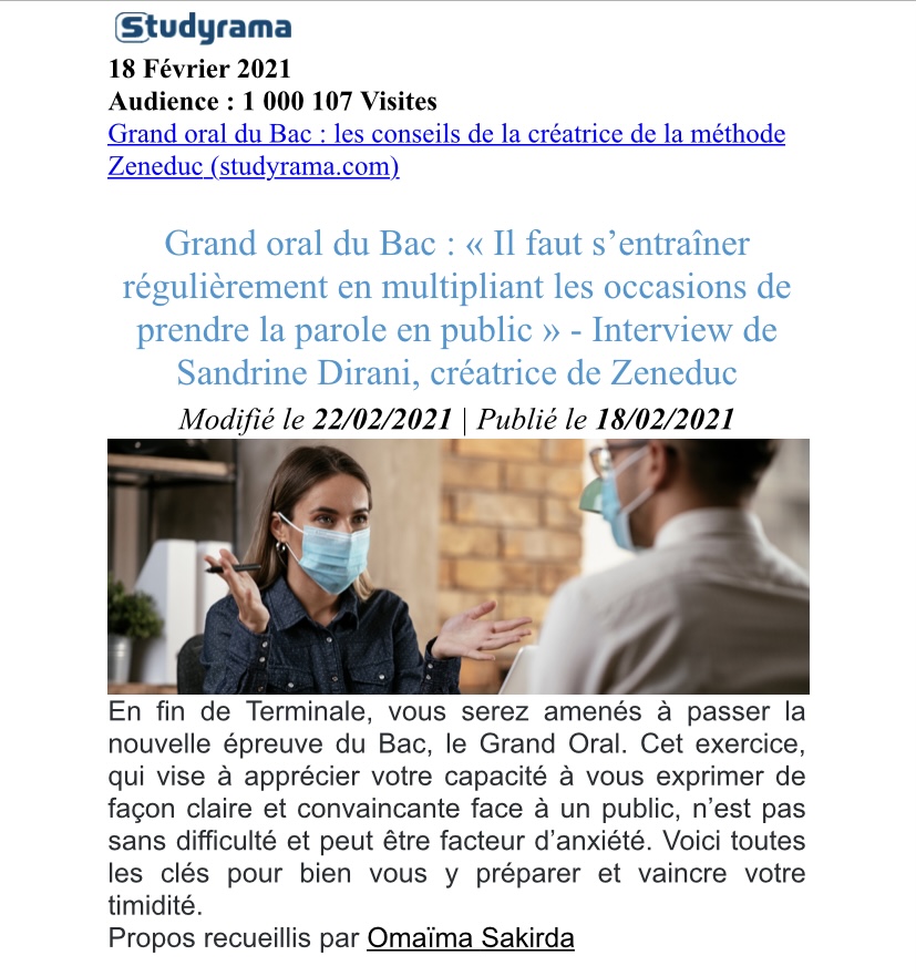 Le grand oral : les conseils de Zeneduc à Studyrama pour le réussir