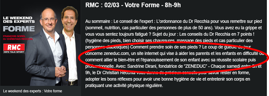 Zeneduc : le coup de cœur du Dr Recchia sur RMC